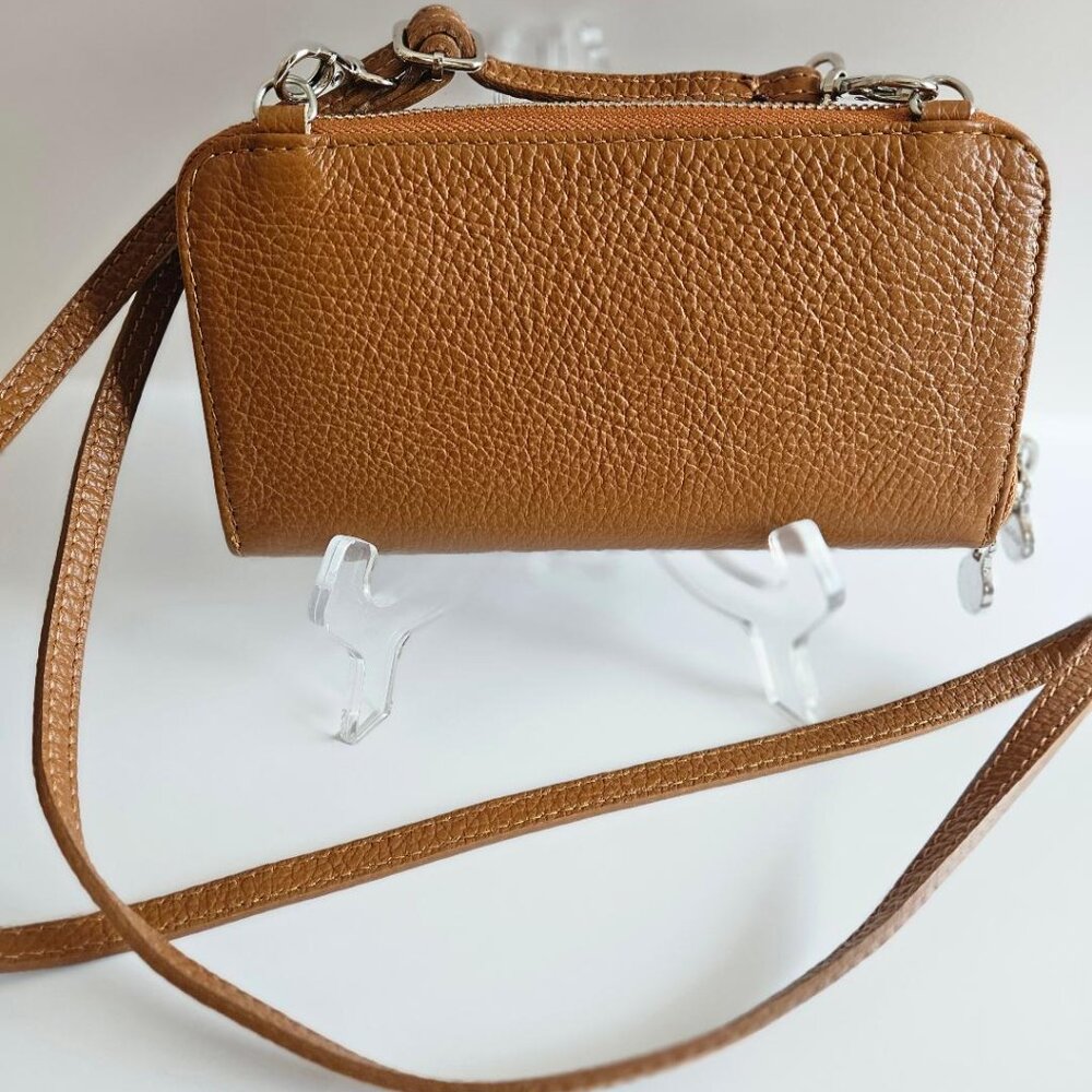 Vera Pelle brown crossbody pebbled leather borse wallet/clutch - Italy - Picture 2 of 6